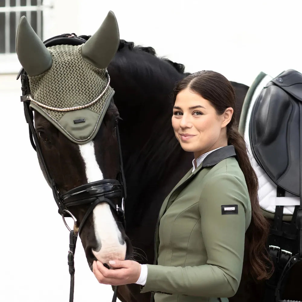 Equestrian Stockholm Ear Bonnet Padded Modern Striking Valley Full