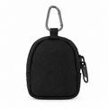 black dog treat pouch with zip closure and clip on a white background