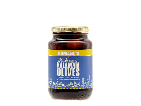 Romano's Kalamata and blueberry olives 380 g jar