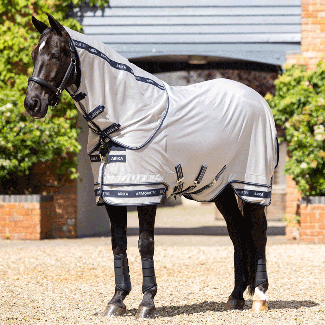 Horse wearing LeMieux Arika Armour-Tek fly rug
