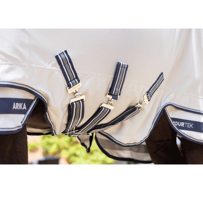 Three-strap surcingles and extended belly flap