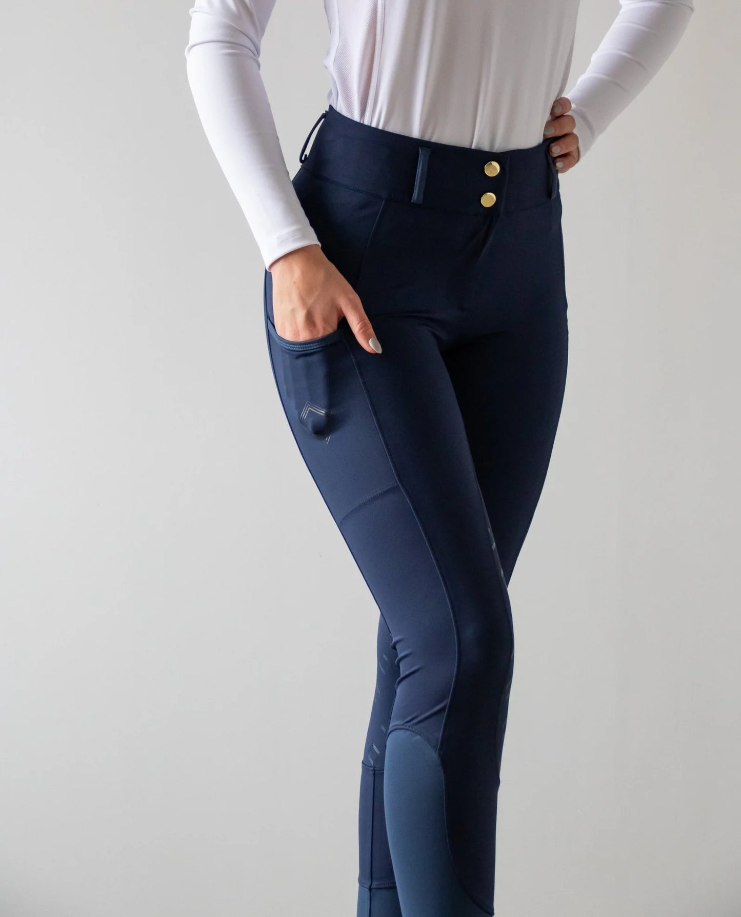 Equine Culture True Navy Kinetix Hybrid Breeches